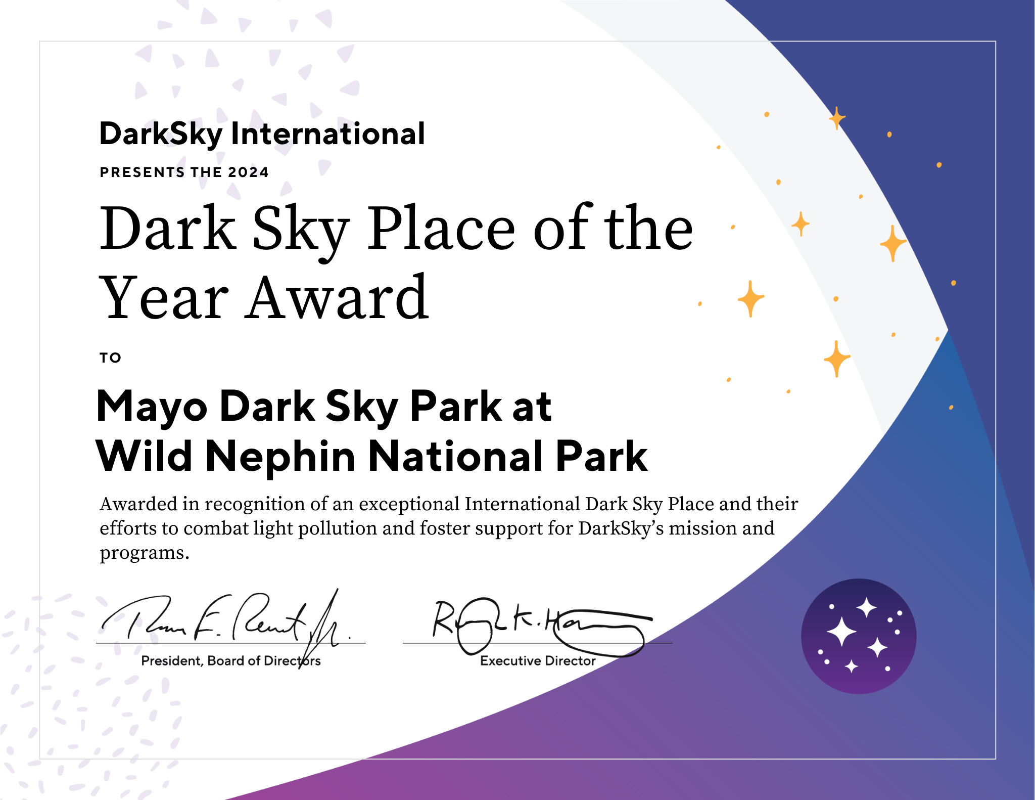 Mayo wins International Dark Sky Place of the Year 2024